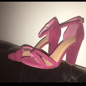 Velvet heels DARK PINK/MAROON